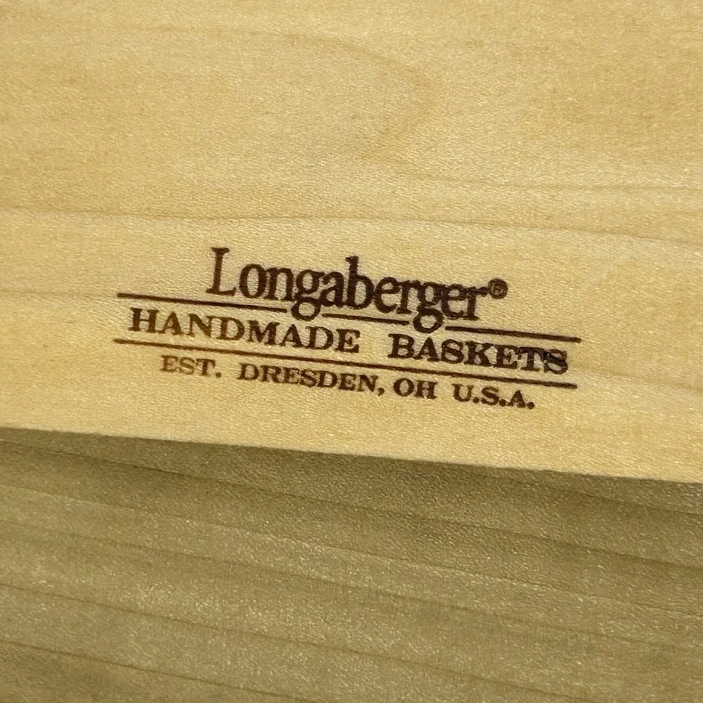 Vtg Longaberger Small Pie Basket Cherry Red Checkered Woven Swing Handle 2006